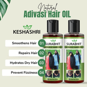 Surabhit Adivasi Hair Oil (BUY 1 GET 1 FREE) - 4.9 ⭐⭐⭐⭐⭐ 97,373 REVIEWS
